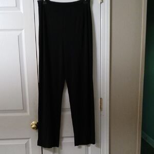 K Studio Collection black straight leg elastic back business casual pants Sz 8